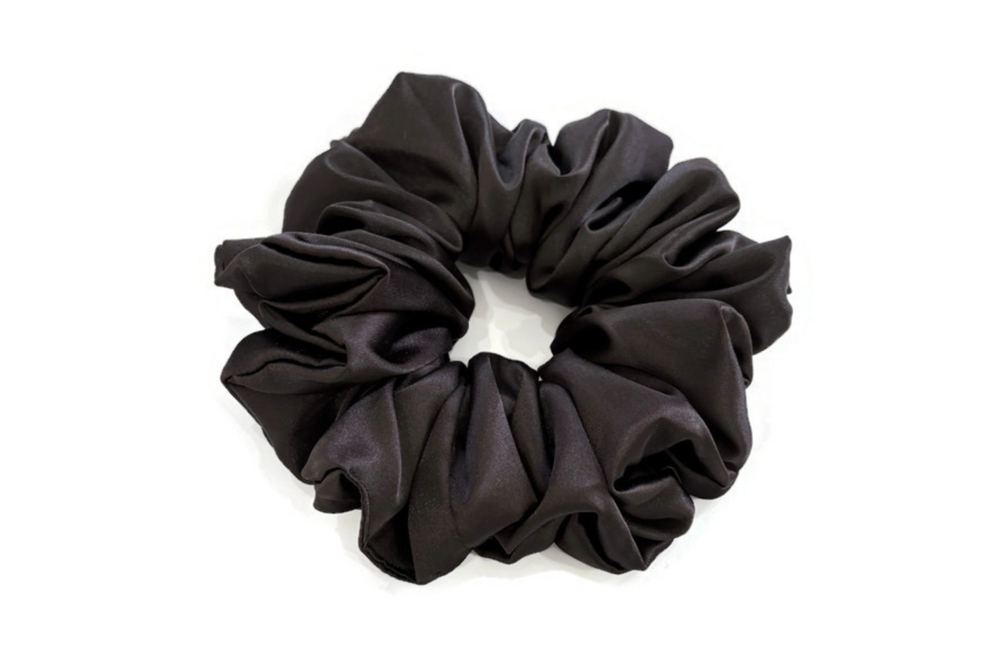 Almost Black Satin Scrunchies - XL, Regular and Skinny sizes