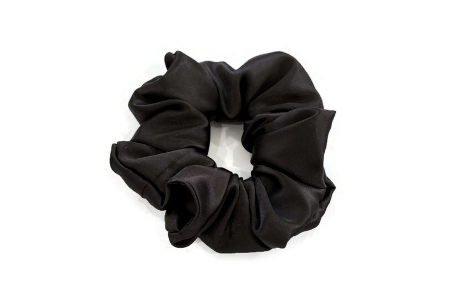 Almost Black Satin Scrunchies - XL, Regular and Skinny sizes