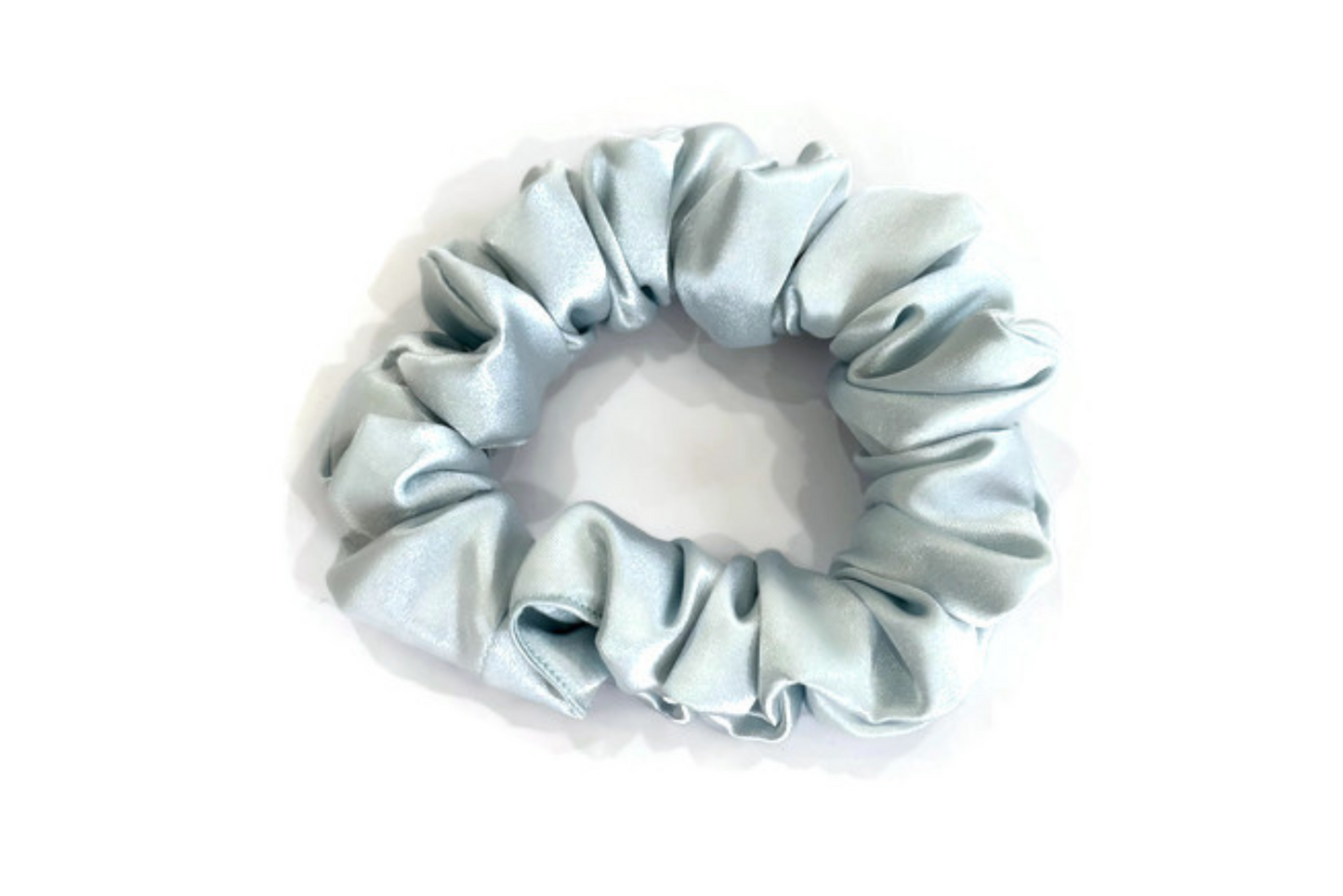Baby Blue Satin Scrunchies - XL, Regular and Skinny sizes