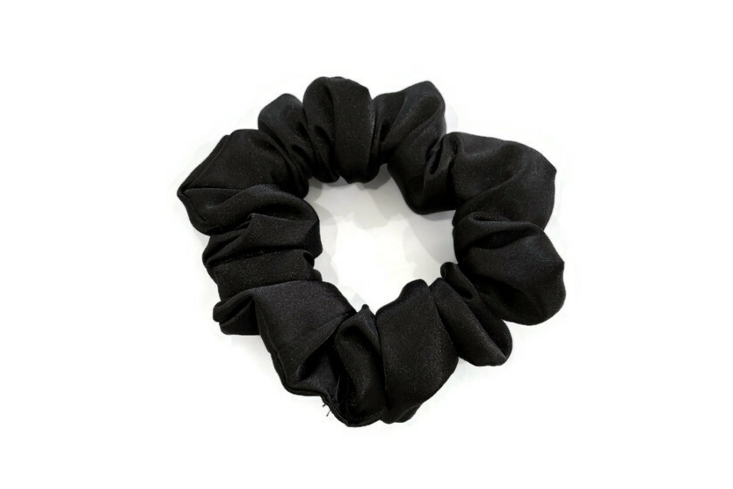 Black Satin Scrunchies - XL, Regular and Skinny sizes