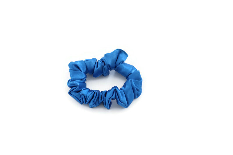 Blue Satin Scrunchies - XL, Regular and Skinny sizes