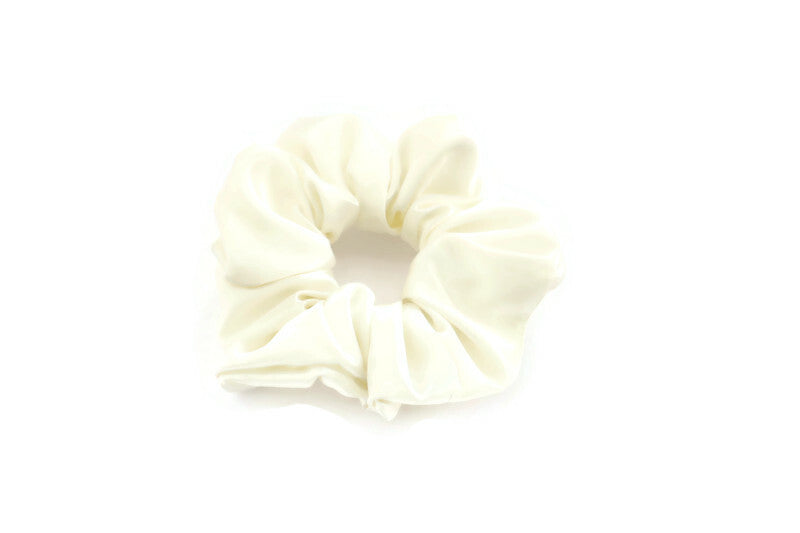 Cream Satin Scrunchies - XL, Regular and Skinny sizes