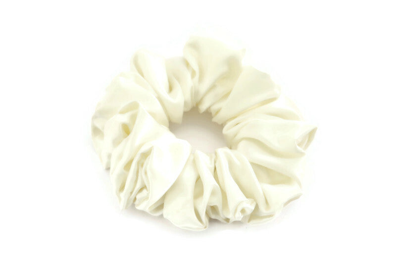 Cream Satin Scrunchies - XL, Regular and Skinny sizes