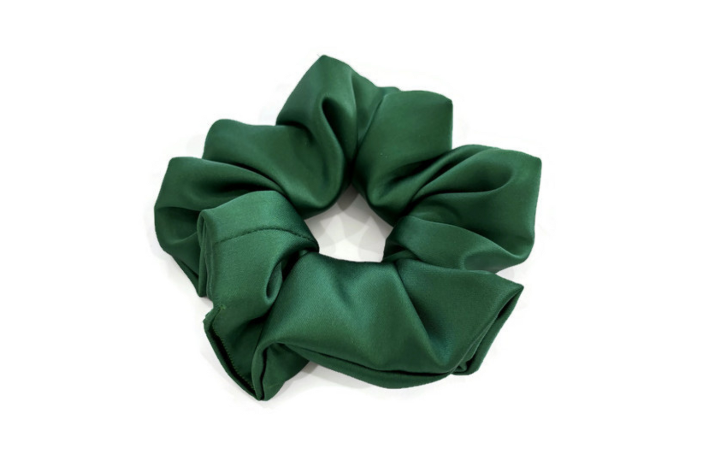 Green Satin Scrunchies - XL, Regular and Skinny sizes