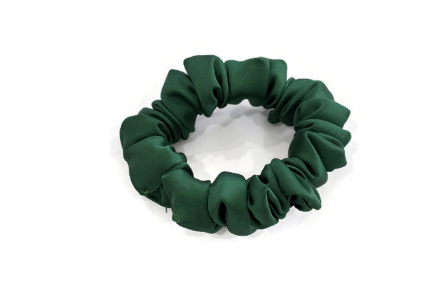 Green Satin Scrunchies - XL, Regular and Skinny sizes