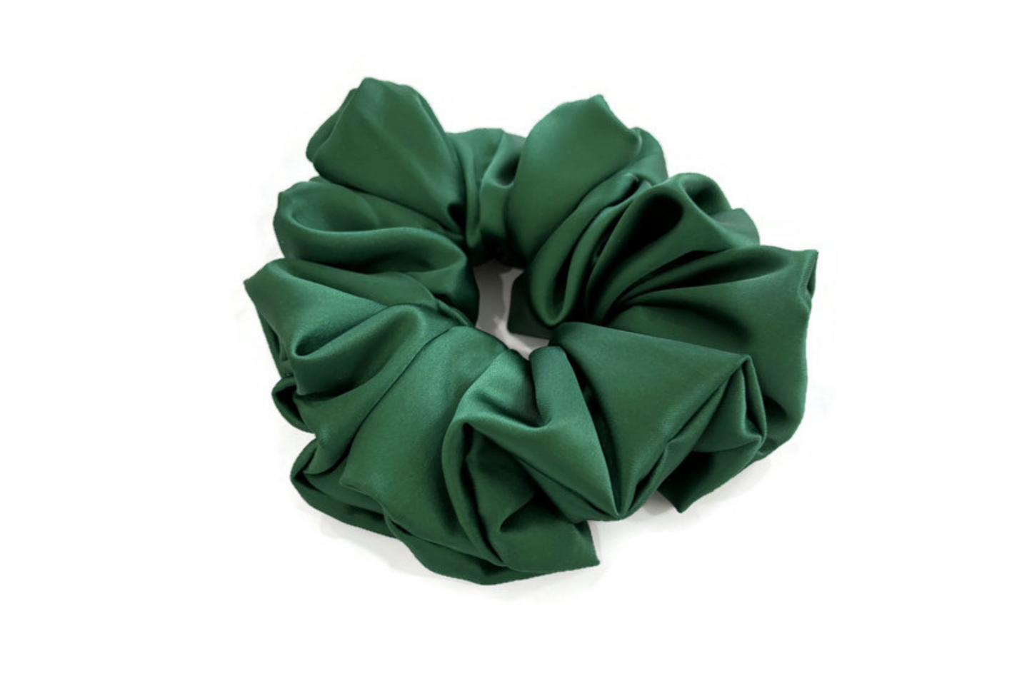 Green Satin Scrunchies - XL, Regular and Skinny sizes