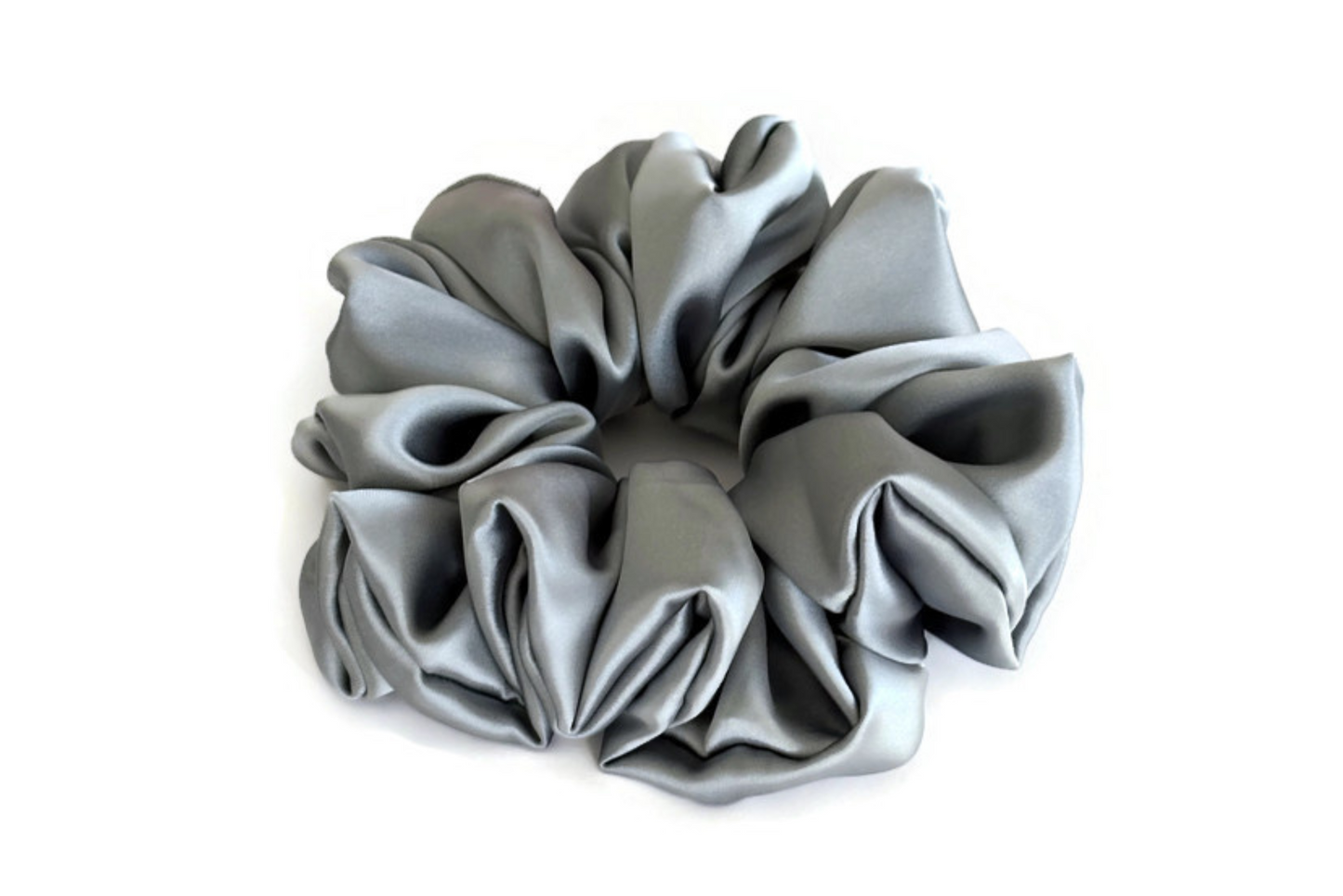Grey Satin Scrunchies - XL, Regular and Skinny sizes