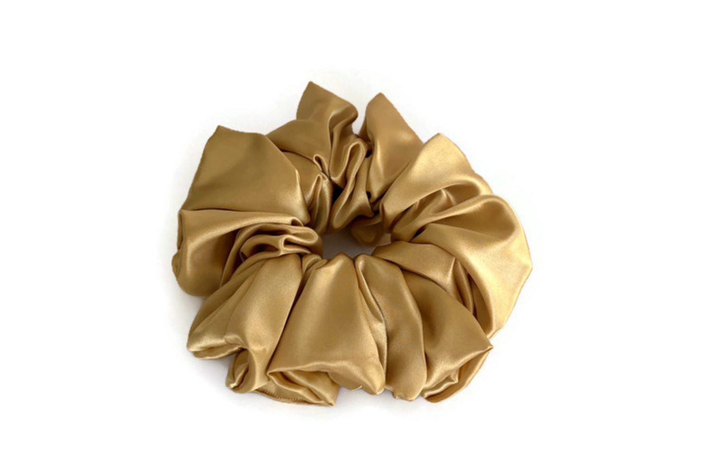 Old Gold Satin Scrunchies - XL, Regular and Skinny sizes