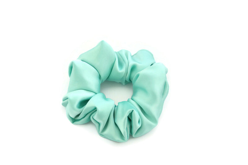 Pastel Mint Green Satin Scrunchies - XL, Regular and Skinny sizes