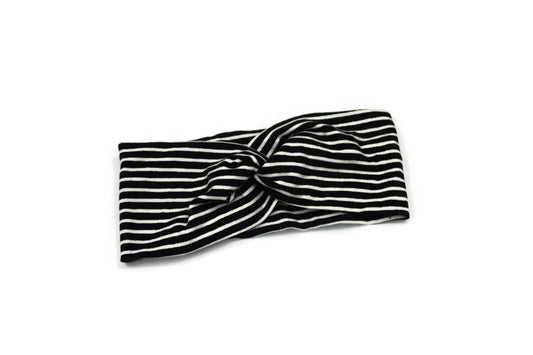 Black and White Stripes Knot Headband