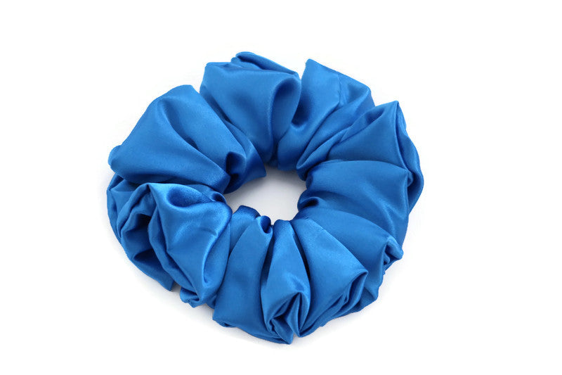 Blue Satin Scrunchies - XL, Regular and Skinny sizes