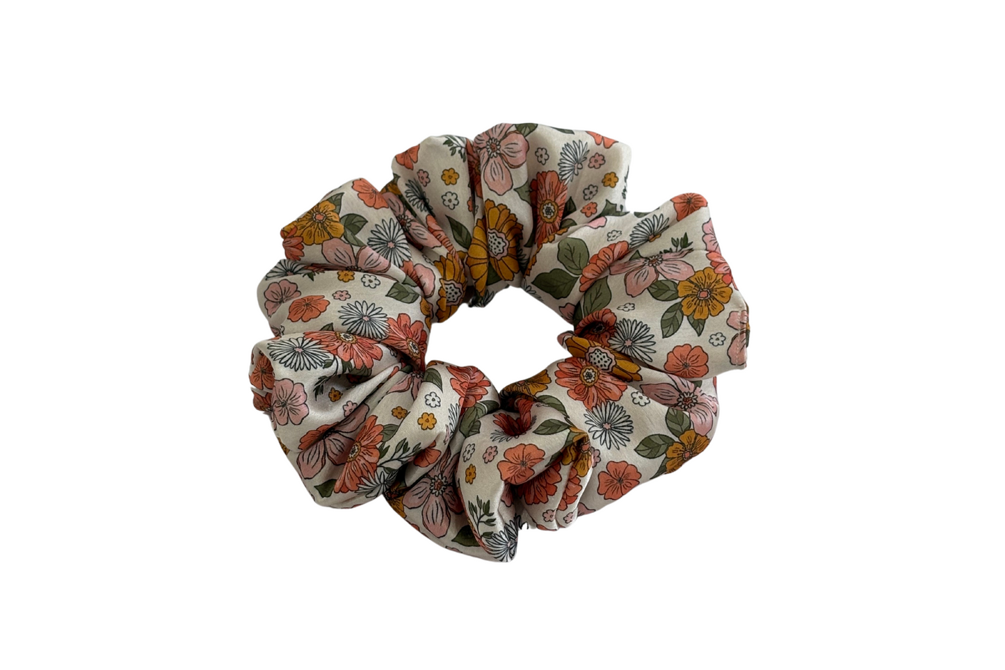 Boho Floral Satin Scrunchies