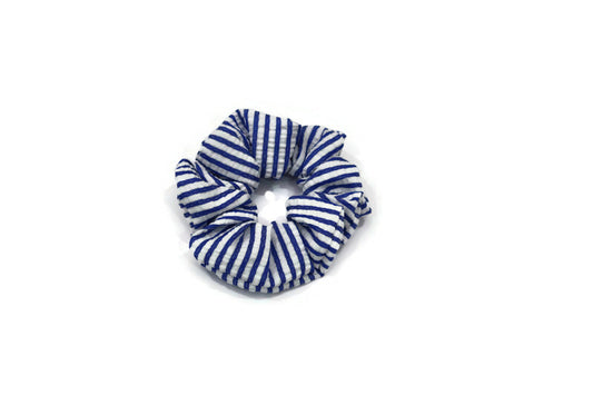 Bold Blue Striped Scrunchies