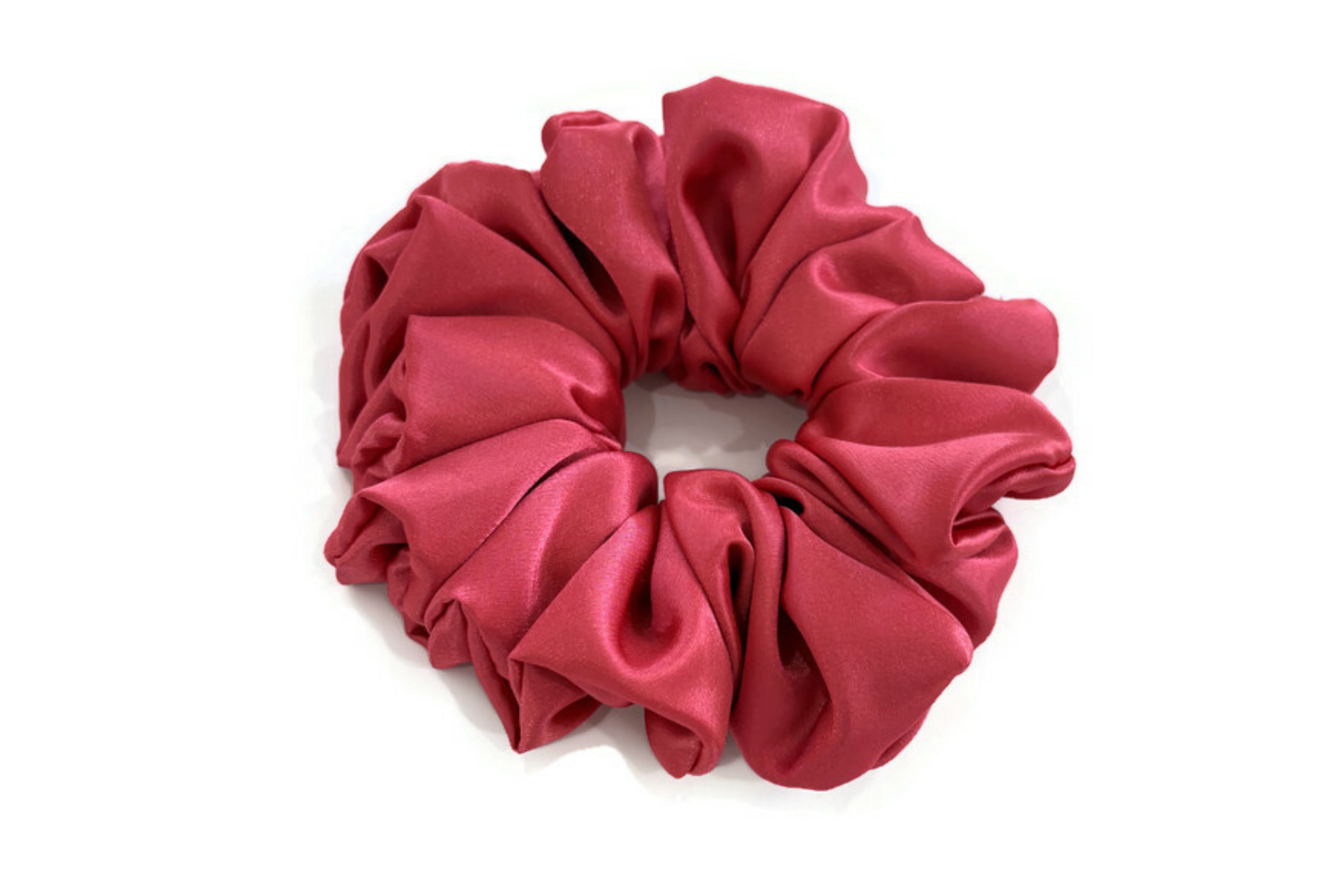 Candy Pink Satin Scrunchies - XL, Regular and Skinny sizes