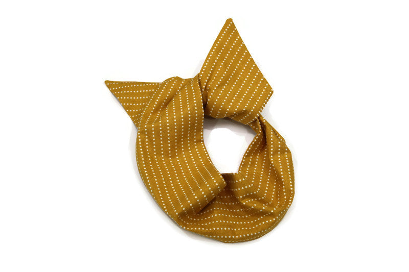 Dotted Stripes on Mustard Wire Headband