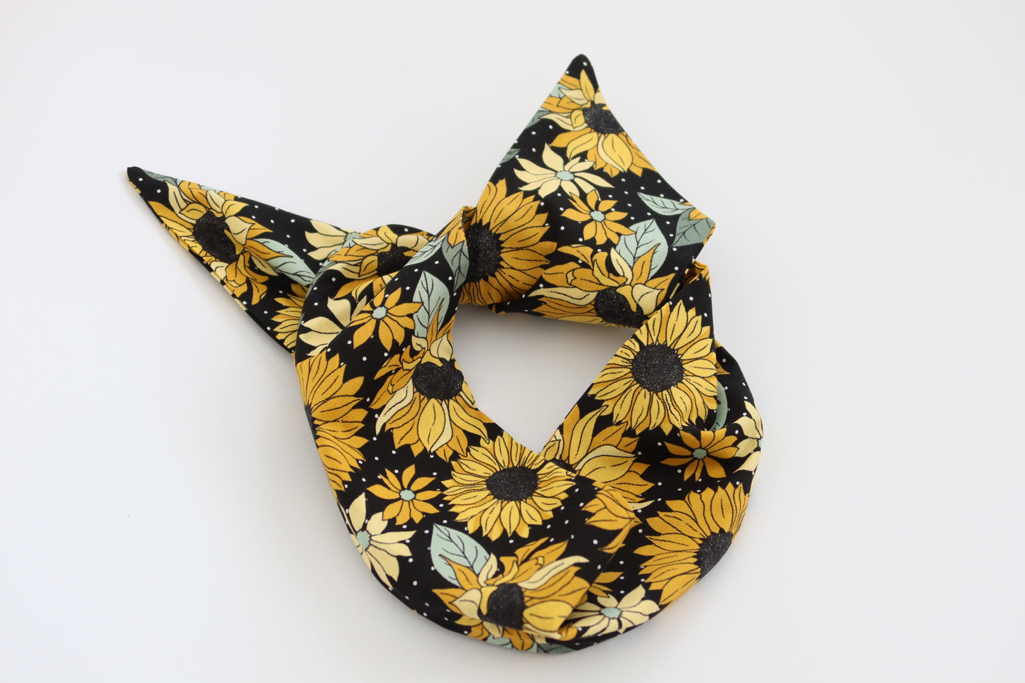 Faye - Sunflowers on Black Wire Headband