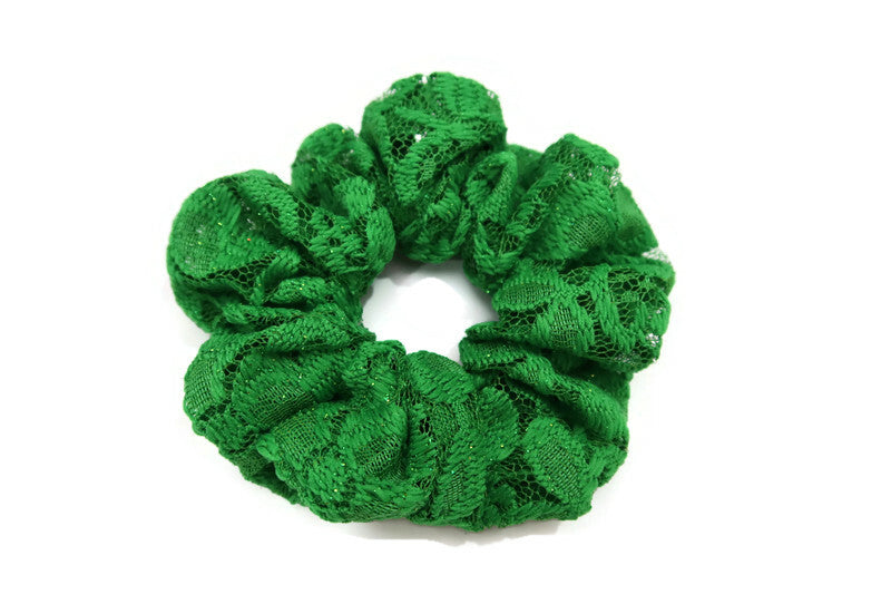 Green Lace Scrunchies