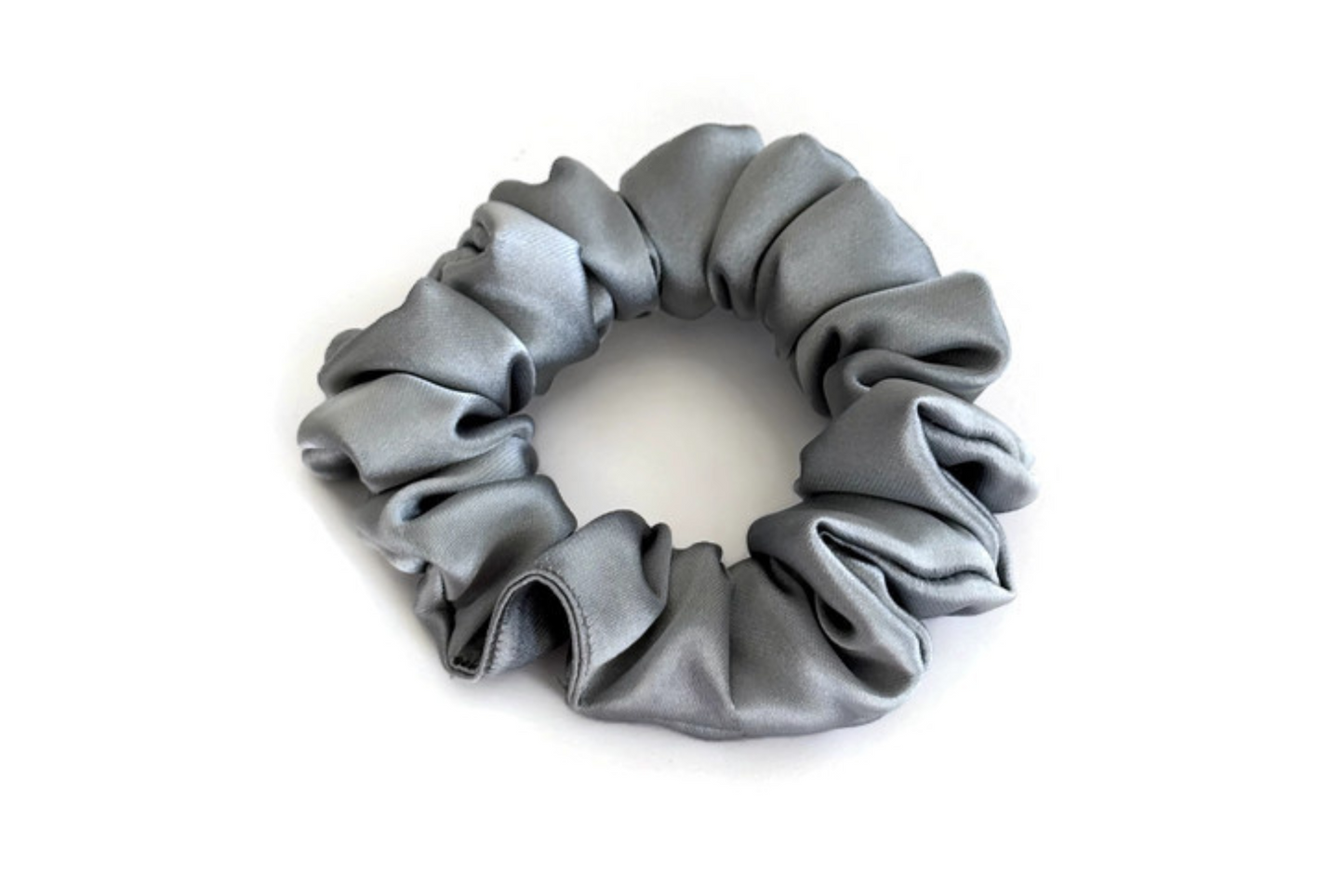 Grey Satin Scrunchies - XL, Regular and Skinny sizes