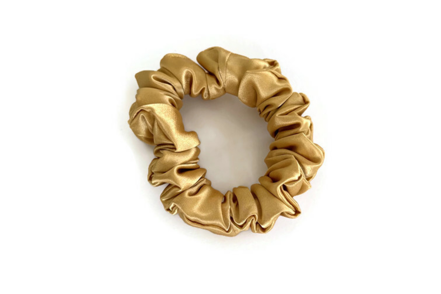 Old Gold Satin Scrunchies - XL, Regular and Skinny sizes