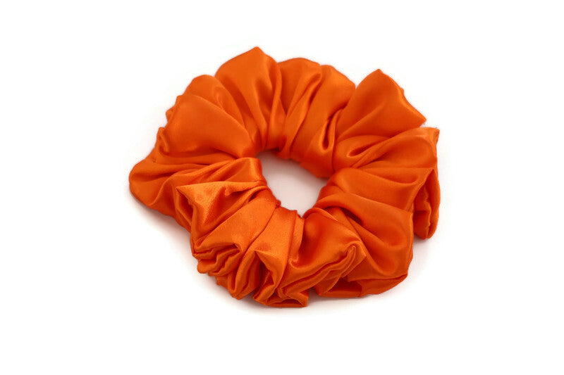 Orange Satin Scrunchies - XL, Regular and Skinny sizes