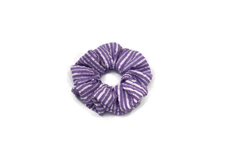 Pastel Purple Striped Scrunchies