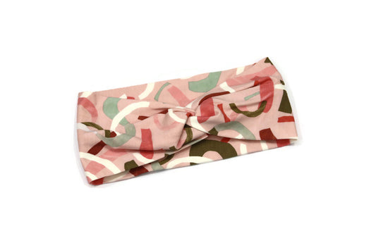 Pink Abstract Splash Knot Headband