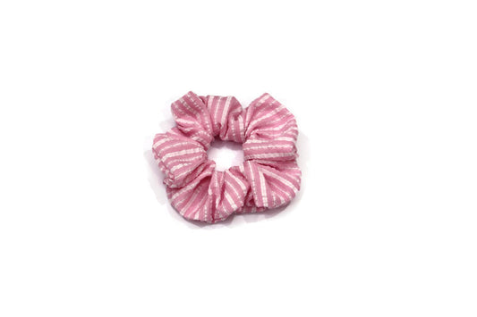 Pink Striped Scrunchies