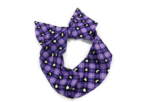 Spooky Purple Tartan Wire Headband