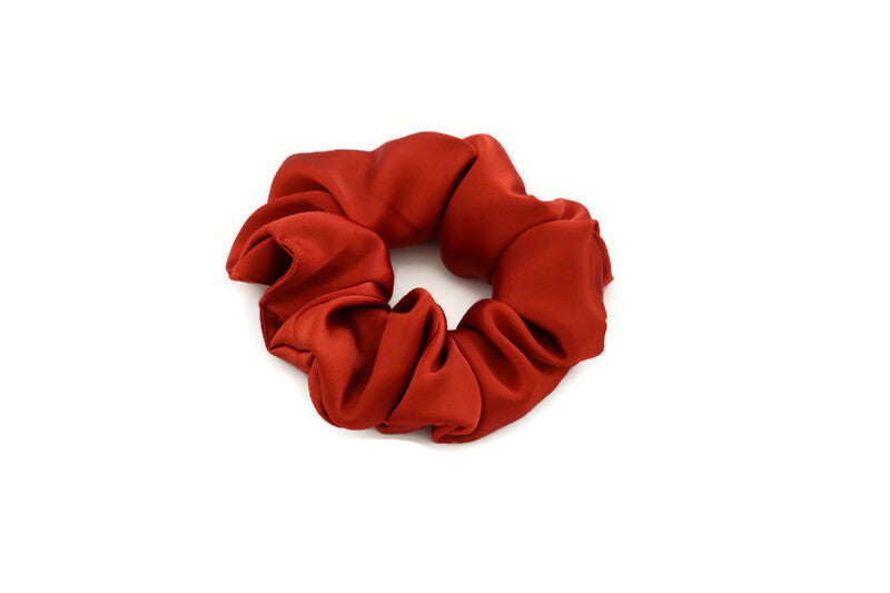 Vivid Auburn Satin Scrunchies - XL, Regular and Skinny sizes