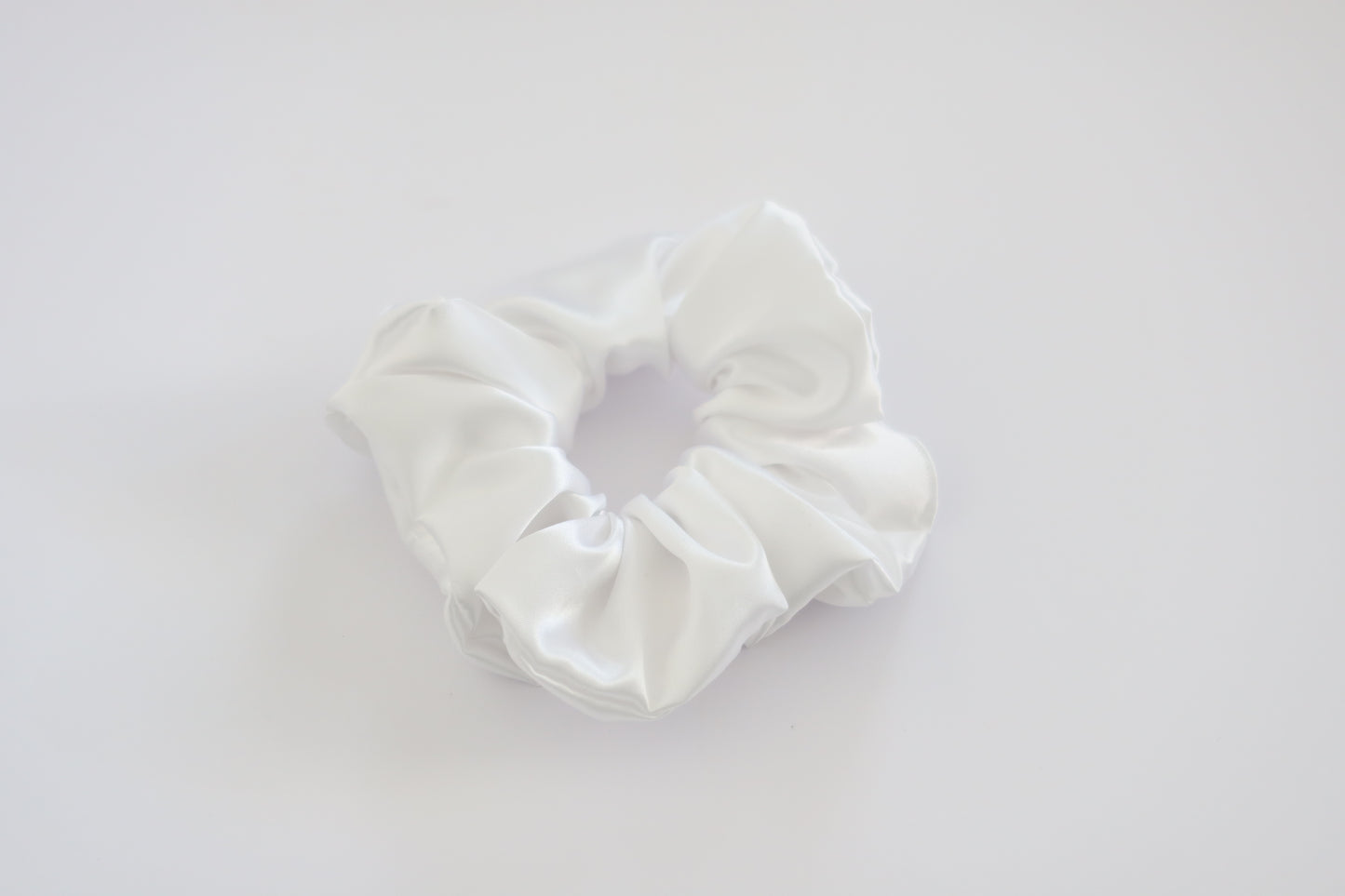 White Satin Scrunchies - XL, Regular and Skinny sizes