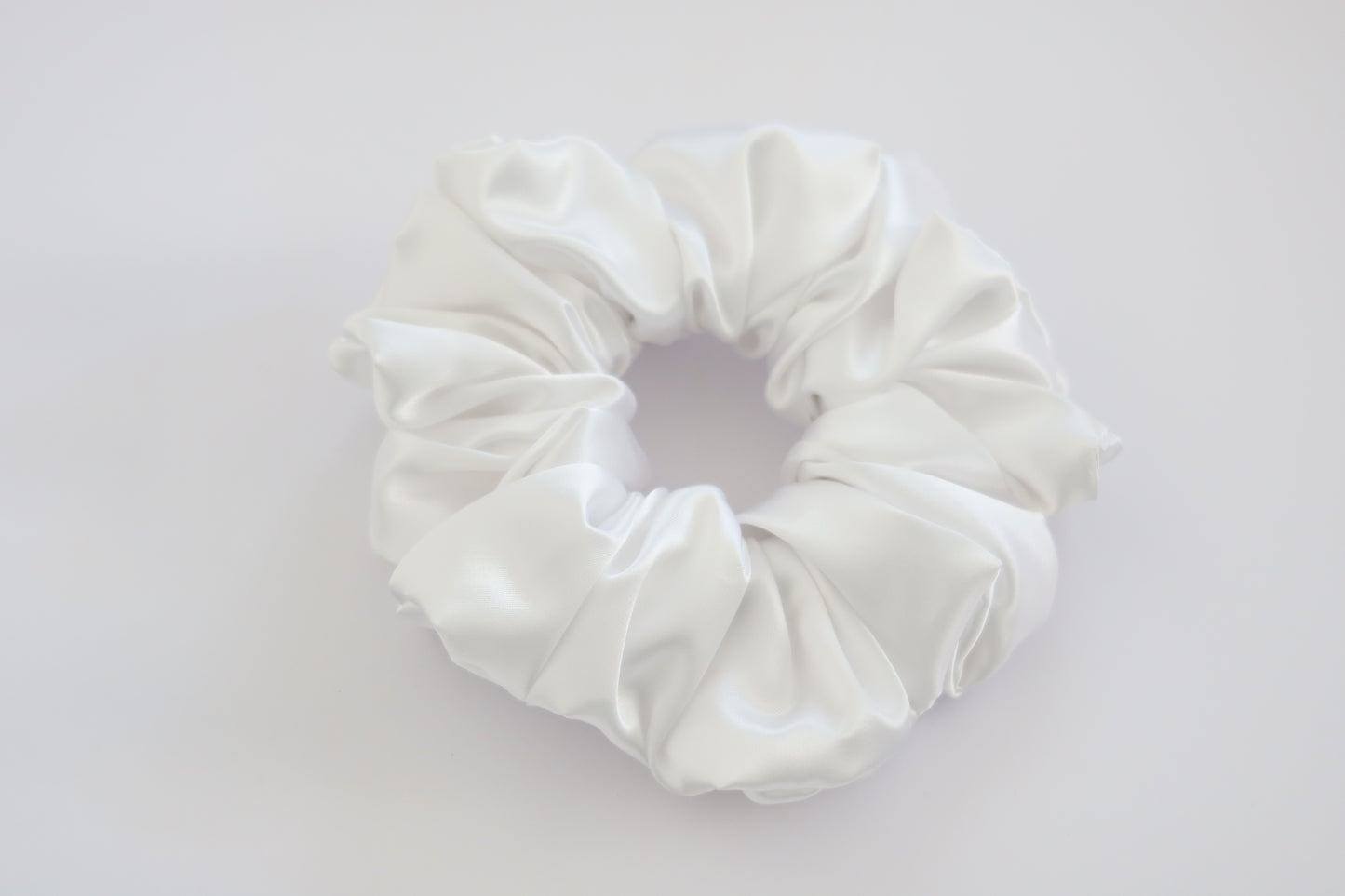 White Satin Scrunchies - XL, Regular and Skinny sizes