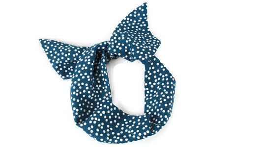 Blue Ditsy Dots Wire Headband