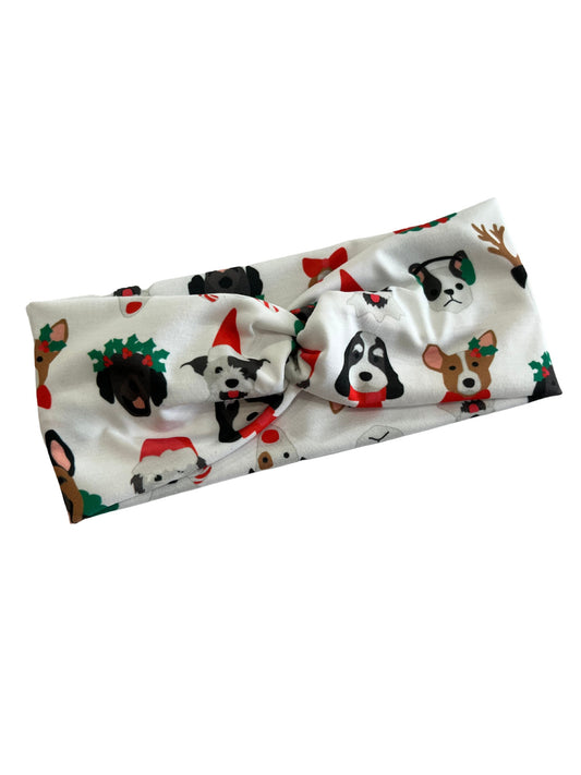 Christmas Puppies Knot Headband