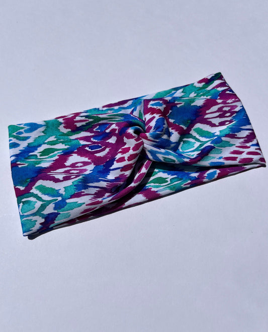 Abstract Watercolour Print Knot Headband