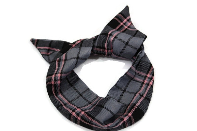 Pink and Grey Checks Wire Headband