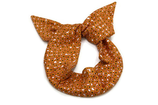 Orange Floral Print Wire Headband - NEW and Improved Wire