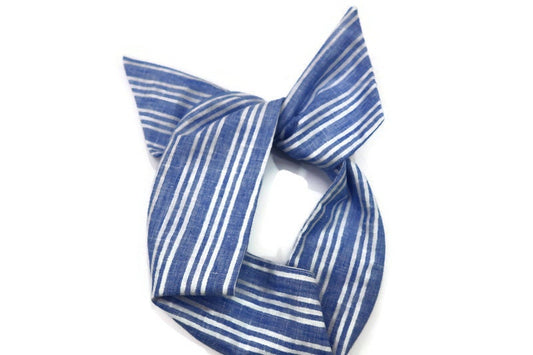 Blue and White Stripes Wire Headband