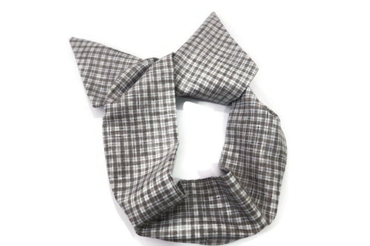 Grey Check Wire Headband